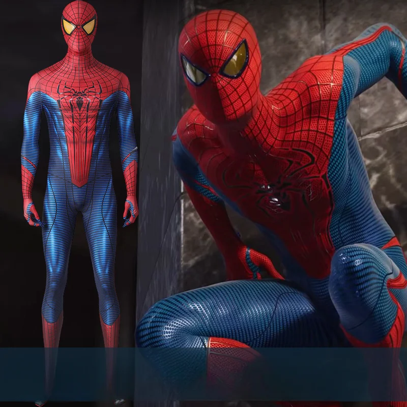 

In Stock The Amazing Spider-Man Peter Parker Leotard Tights Cosplay Halloween Christmas Party Costume Movie Clothes Role Play