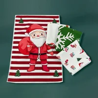 1PC 45*32CM Christmas Towel Soft Cotton Towels Merry Christmas Santa Claus Hand Towels Festive Atmosphere Bathroom Gifts 1