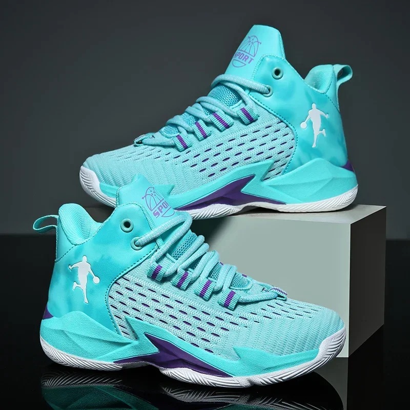 Boys Brand Mesh Basketball Shoes Kids Sneakers Thick Sole Non-slip Children Sports Shoes Child Boy Basket Trainer Girls kids shoes red sneakers