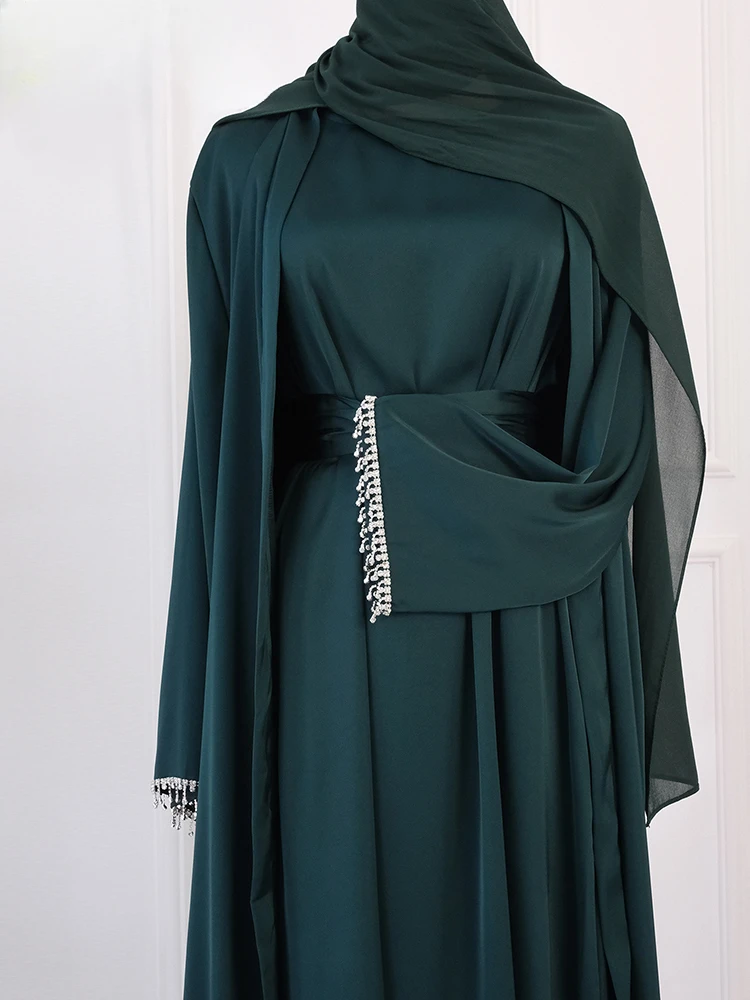 

Muslim Set Elegant Abaya African Black Dress With Buttons Dubai Long Woman Evening Robe Kaftan Moroccan Wedding Caftan Ramadan