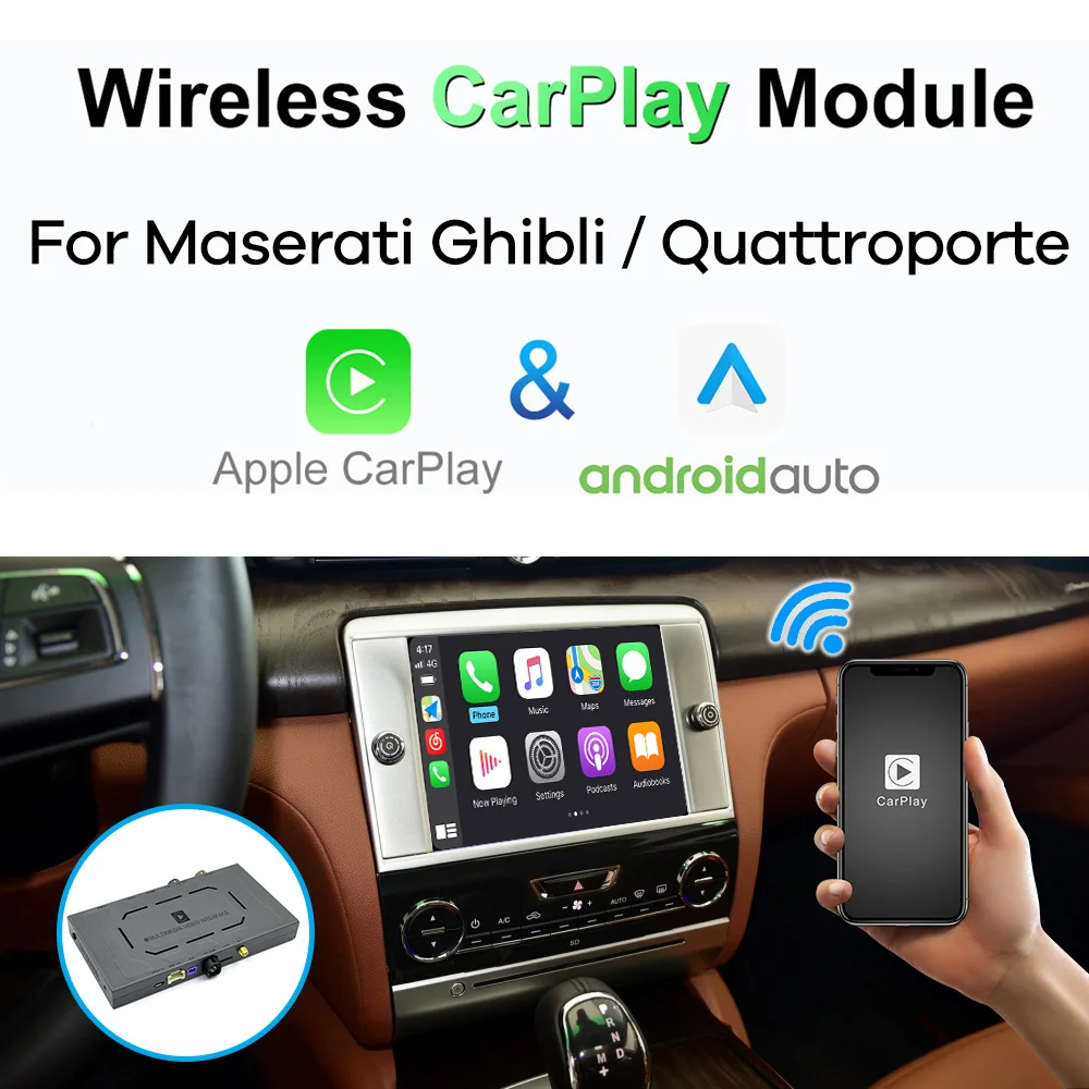 

Wireless CarPlay for Maserati Ghibli Quattroporte 2014 2015 2016 Android Auto Module Box Video Interface Mirror-Link