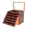 Necklace Jewelry Organizer Box Wood Jewelry Case with Ring Earring Drawer Bracelet Display Plastic Storage Separators 6