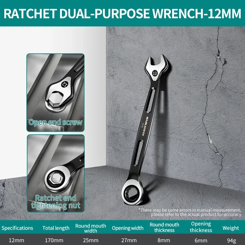 Metric Dual-Purpose Combination Wrench – Anti-Slip, Labor-Saving Design