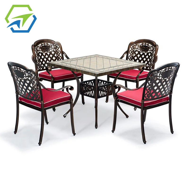 Good price outdoor patio cast aluminum furniture all weather dining die-cast garden sets coffee chair aluminum chair