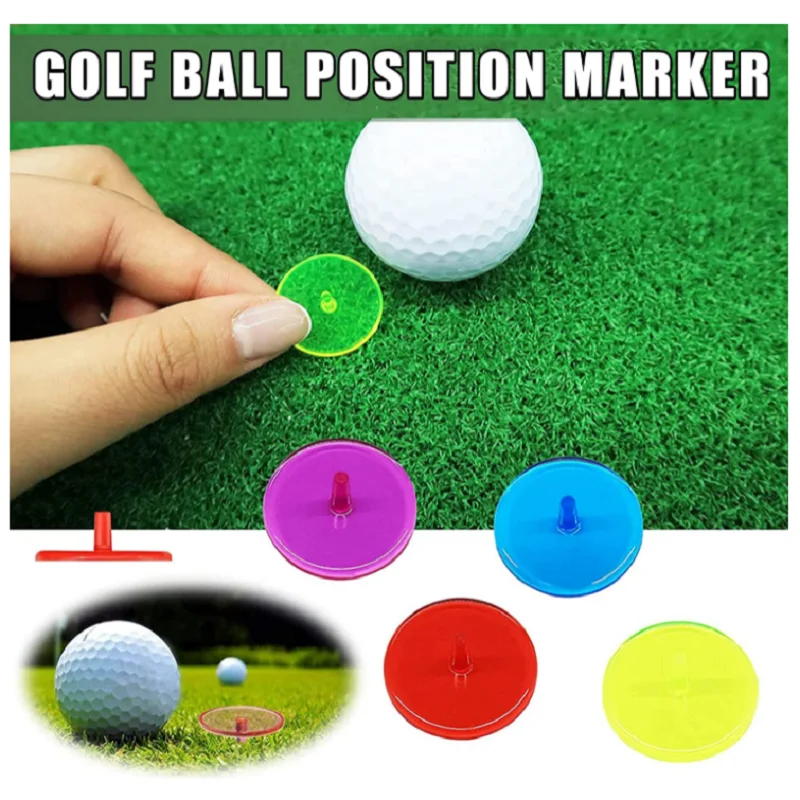 Golf Ball Markers Bulk 200 Pcs Position Marker Multicolor Transparent Plastic 24mm Flat Round Golf Mark