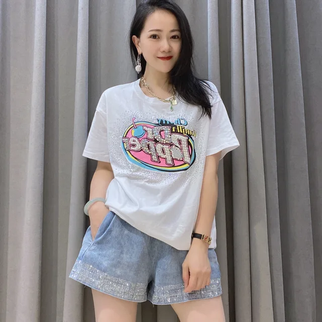 다이아몬드 바지 청바지 크롭 반바지