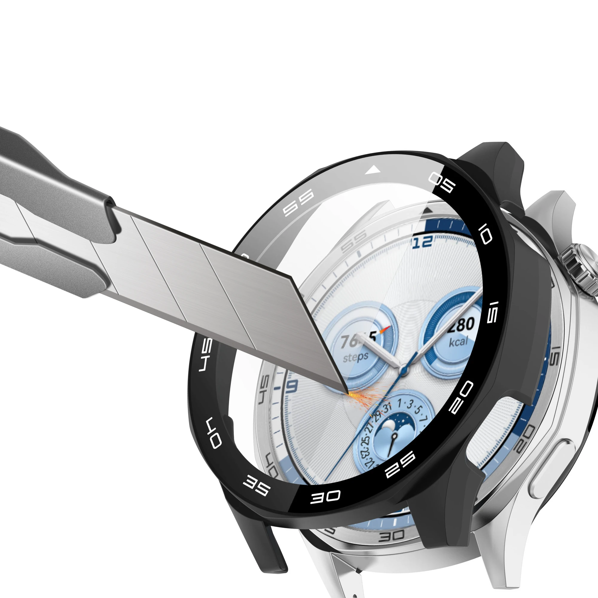 Tempered Glass Screen Protector & Hard PC Protective Bumper Case for Smartwatch - 46mm, Enhanced Protection Accessories
