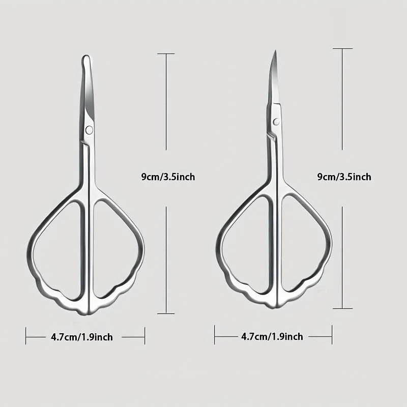 Professional Butterfly Shape Eyebrow Scissors-Stainless Steel Cuticle and Nose Hair Trimmer for Facial Hair Removal