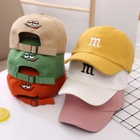 Children's Kid Baseball Cap for Girls Boy Hats Sunscreen Baby Hat Hip Hop M Letter Embroidered Kids Caps 1-6-8-12-15 Years 1