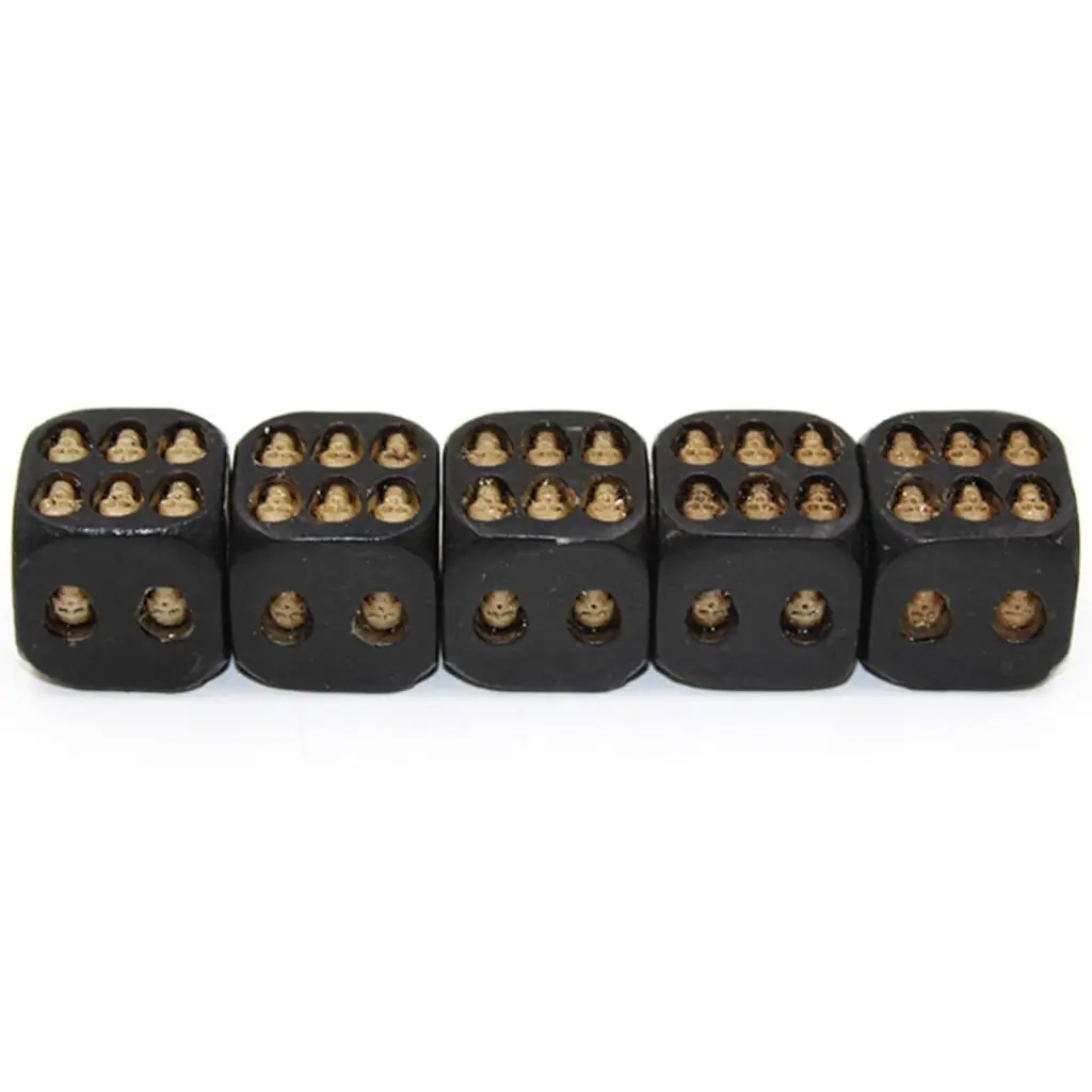 Novelty Black Resin Skull Dice Deluxe Poker Dice with Death 5pcs / Set