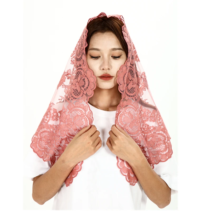 Catholic Church Veil Spanish Traditioanl Triangle Veil Women Head Covering Lace Mantilla Christian Catholic Church Veils