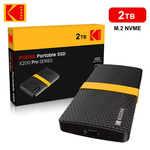 Kodak Portable SSD Type-C USB3.1 Mobile External Solid State Drive PSSD 256GB 512GB 1TB 2TB for Laptops Destops PS5 PS4 XBOX TV 1