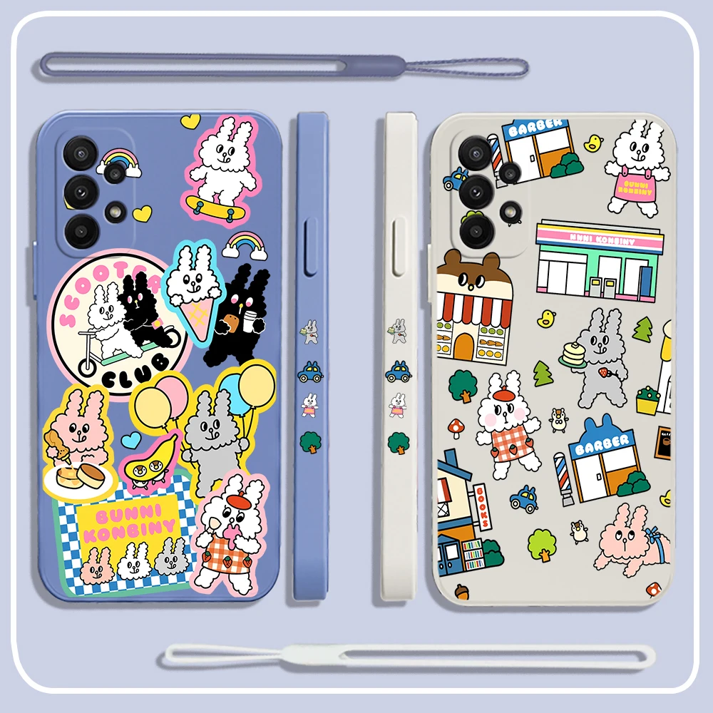 Custodia Per Telefono Bunny Gourmet Cartoon Per Samsung Galaxy S24 S23 S22 S21 S20 S10 S9 Note 20 10 Ultra Plus Pro Fe 4G 5G Cover
