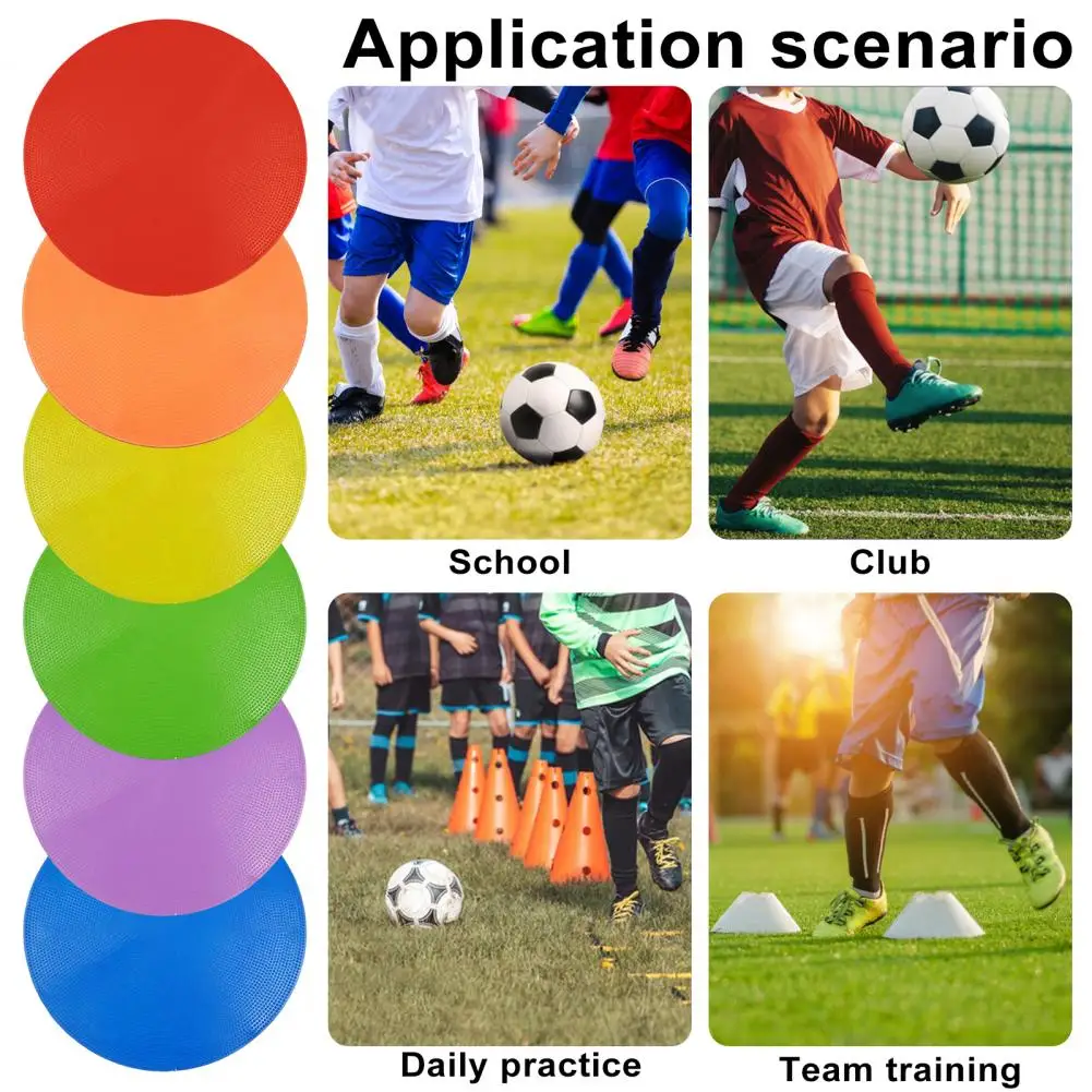 

Basketball Flat Field Markers Colorful Flexible Spot Markers for Soccer Basketball Training Slip Resistant Cones for Agility