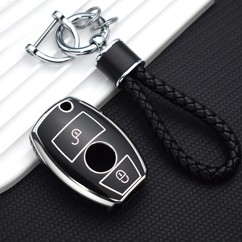 2/3 Buttons Soft TPU Car Remote Key Case Cover Mercedes Benz A B G R Class GLA GLK W176 W204 W251 W463 Shell Fob Accessories key case cover key case car key shell