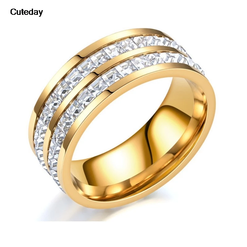 Elegant Two-Tone Silver & Gold Zircon Engagement Ring