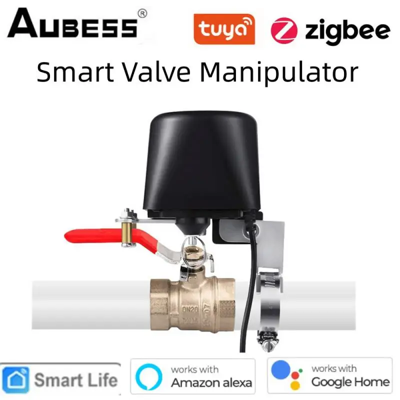 Tuya Zigbee Smart Valve Manipulator for Gas Water Timing Smart Life Remote Control Work with Alexa Google Home Smart Home цена и фото