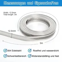 ชุดอุปกรณ์รัดสายสแตนเลส 304 แบบใหม่ 3/5 ม. พร้อมชุดรัดสายแบบเกลียว 6 ชิ้น ปรับขนาดได้ สำหรับท่อและสายเคเบิล 3