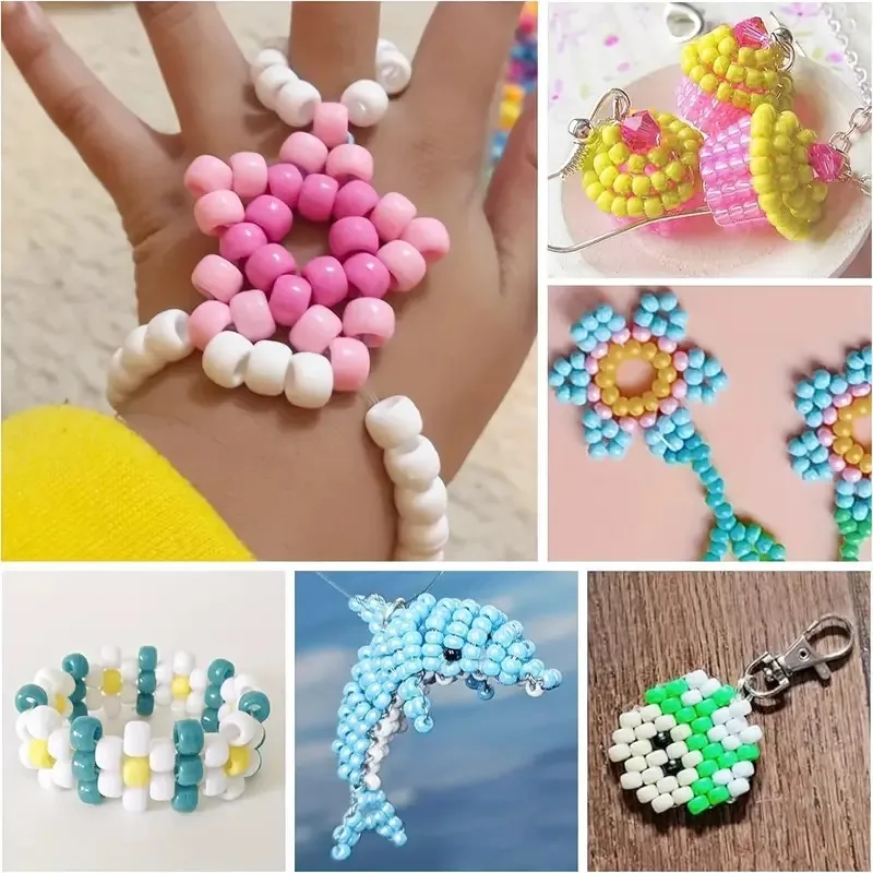 500 Perline Pony Color Terra: 6x9 Mm, Foro 4 Mm, Per Creare Gioielli, Bracciali E Collane. Miscela Unica Di Colori.