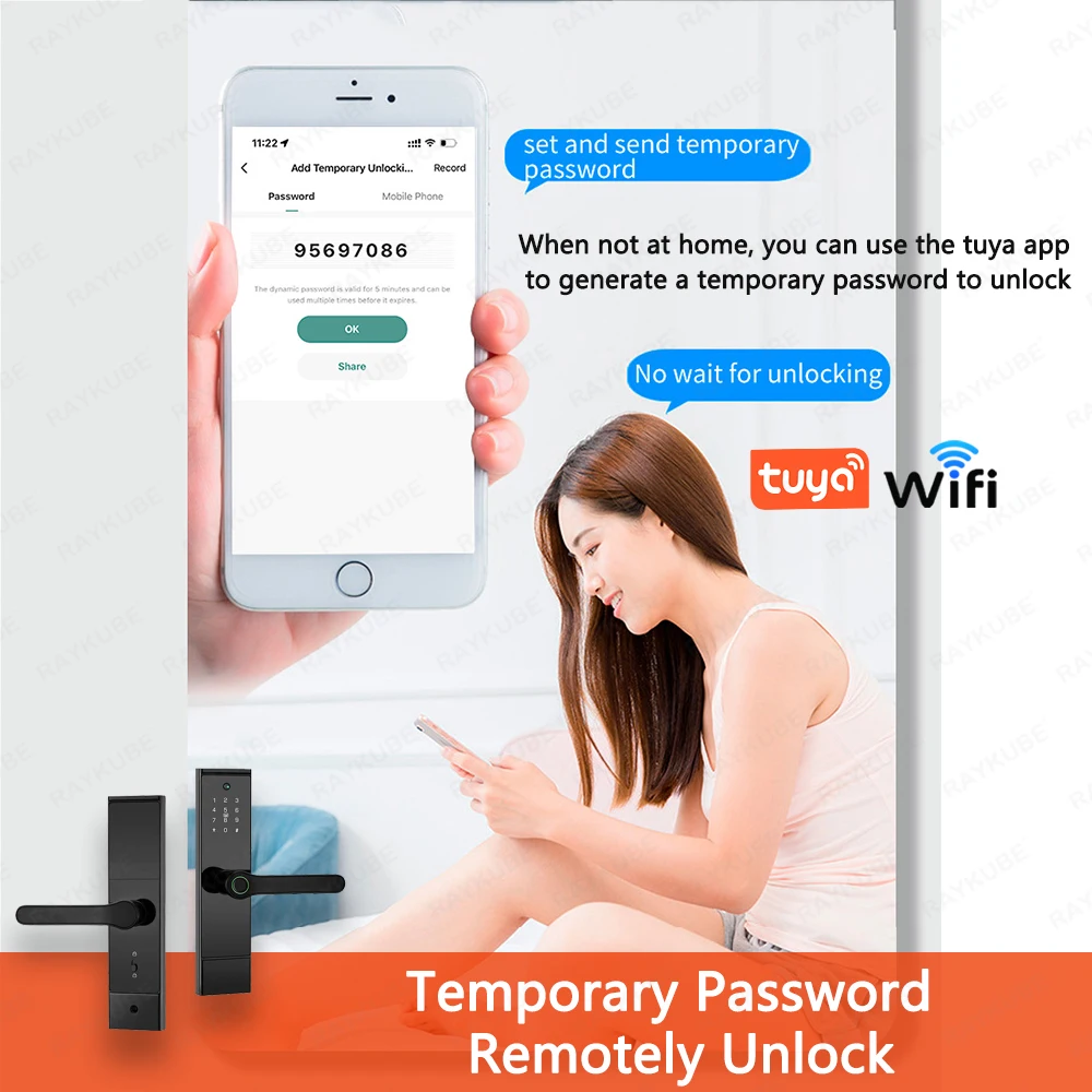 RAYKUBE H4 Free Shipping From Brazil Free Tax Tuya WiFi/ TT Lock Electronic  Lock Smart Door Lock Fingerprint Digital Door Lock - AliExpress