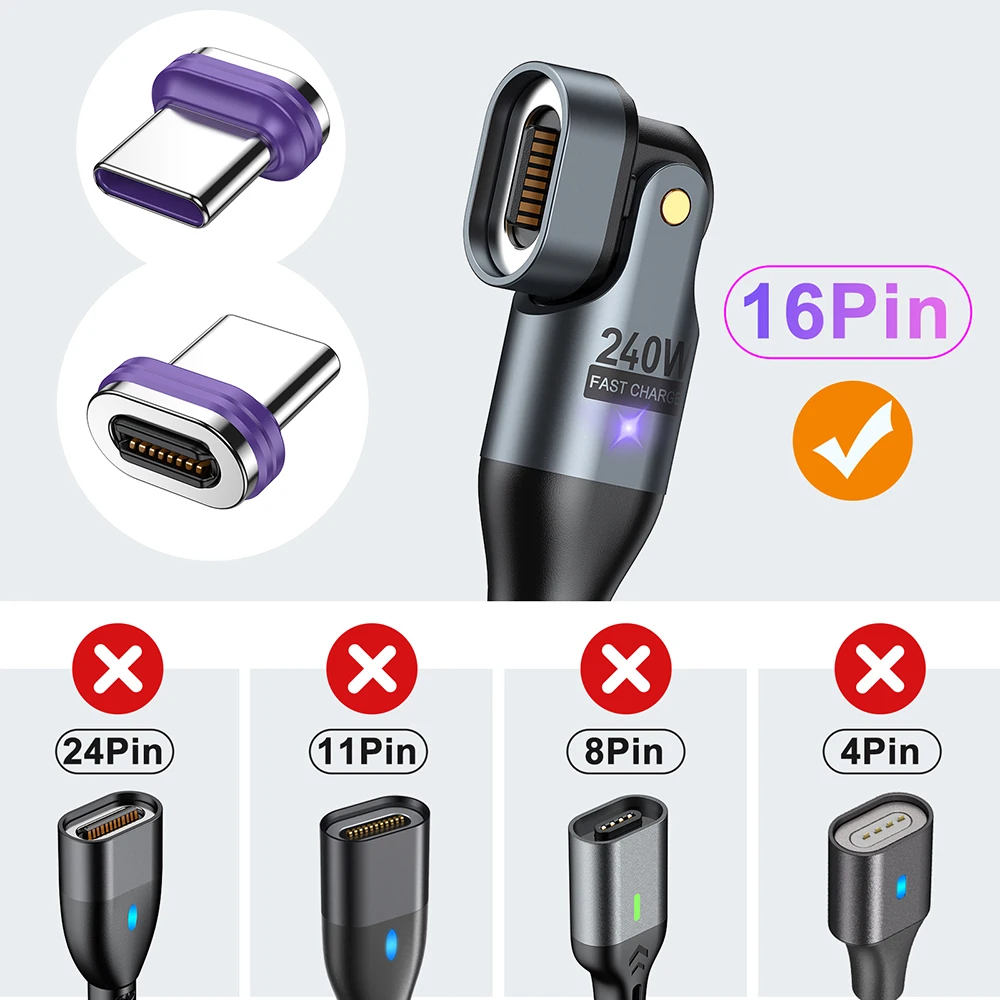 รูปสินค้า สายชาร์จแม่เหล็ก USB-C 240W ชาร์จเร็วสำหรับ iPhone และ MacBook