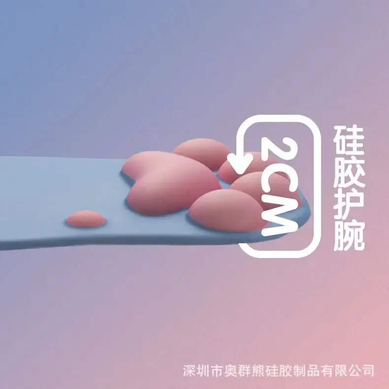 귀여운 고양이 발톱 실리콘 마우스 패드, 메모리 폼 컴퓨터 키보드 패드, 마우스 손목 받침대 베개, 여성 사무용품