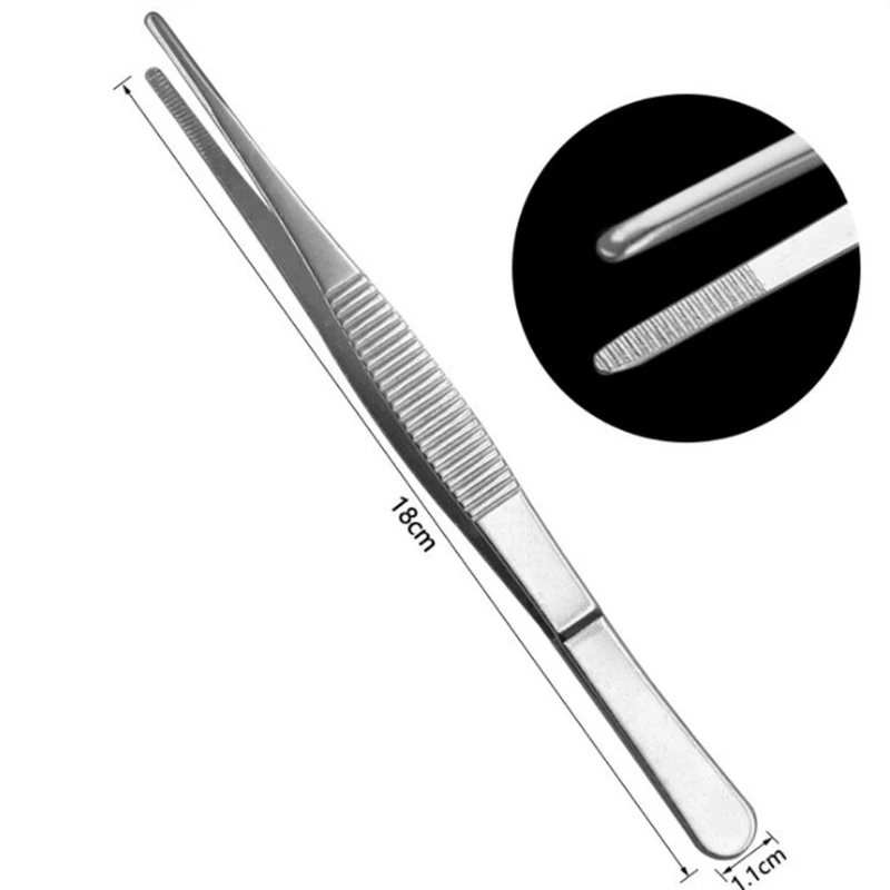 Stainless Steel Precision Tweezers tweezer tool precision tweezers phone repair tweezers 12.5/14/16/18 cm Curved Pointed Serrated Tip Repair Hand Tools Industrial