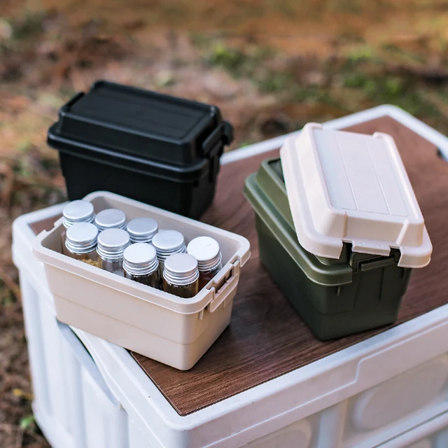 Portable Outdoor Storage Box Dustproof Mini Seasoning Bottle Storage Case Moisture-proof Stackable for Cooking Traveling Grocery 2