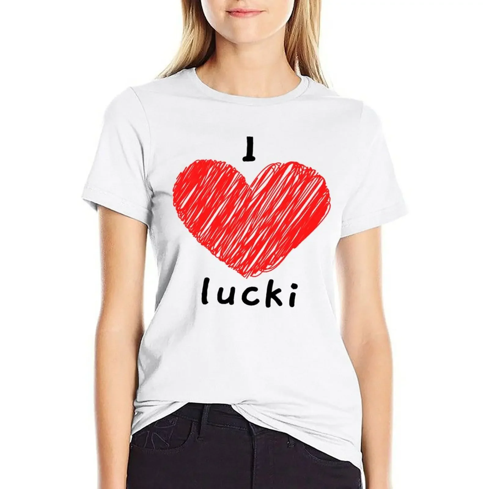 

I Love Lucki T-shirt tees cute clothes t shirt for Women