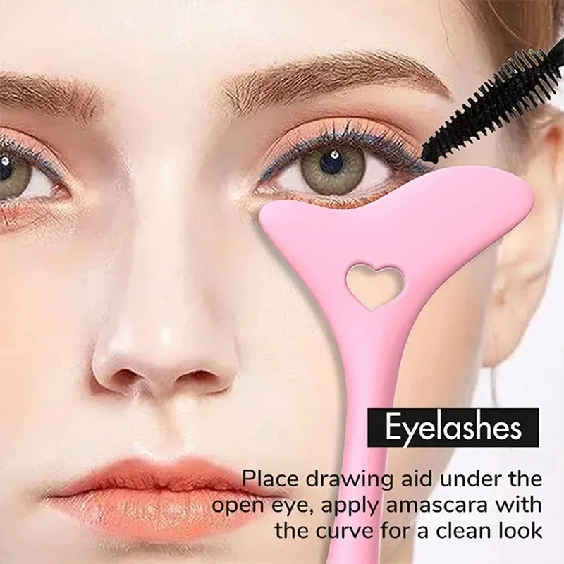 Reusable Silicone Mascara Eyeliner Lipstick Auxiliary Beauty Tool Mask Applicator Eye and Face Eyelash Tool Shield
