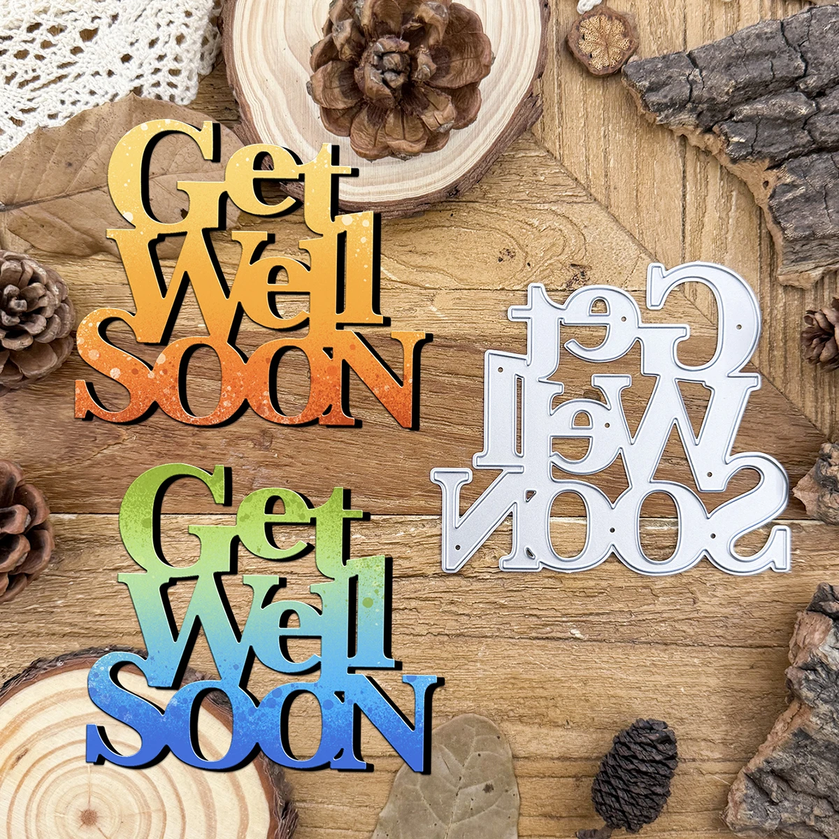 Original Get Well Soon Words Lovely Title Metal Cutting Dies Stencil Per Scrapbooking Fai Da Te Goffratura Decorativa Carte Di Carta Fai Da Te