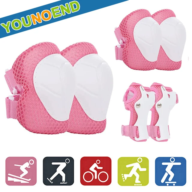 6PCS Kids Teens Adults Knee Pads Elbow Pads Wrist Guards Safety Protective Gear Set for Skateboard Cycling Riding Roller Skating 1