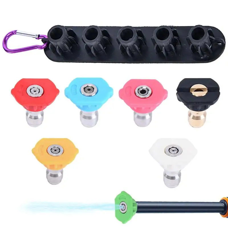 

Pressure Washer Nozzle Car Washing Nozzles Power Washer Accessories Stainless Steel Tips Multi-function Spray Patterns For Car