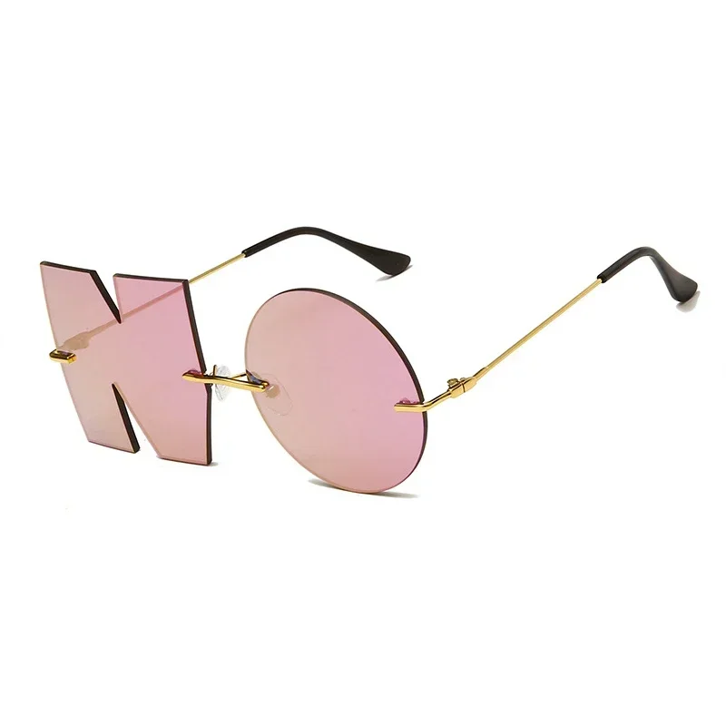 Women Fashion Unique NO Letter Eyewear Men Punk Goggles Shades UV400 Female Sun Glasses