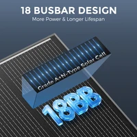 RVPOZWER Panneaux solaires rigides 100W 18BB à cadre noir, cellules solaires de type N, 23,2% d'efficacité de conversion élevée pour système solaire domestique, camping-car, appartement, école, camping en extérieur, alimentation hors réseau 2