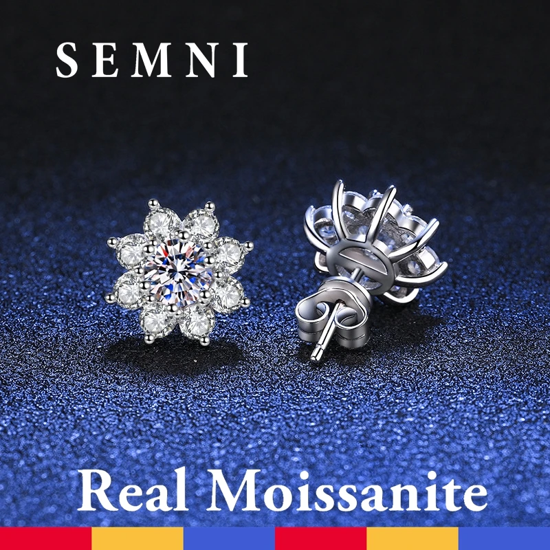 

Серьги-гвоздики SEMNI с бриллиантами, 1,0 карата, серебро 925 пробы