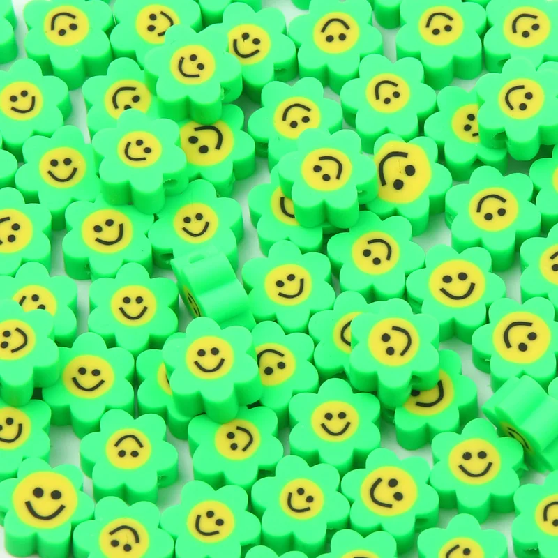 20/50/100pcs 10mm Sunflower Polymer Clay Beads Loose Spacer