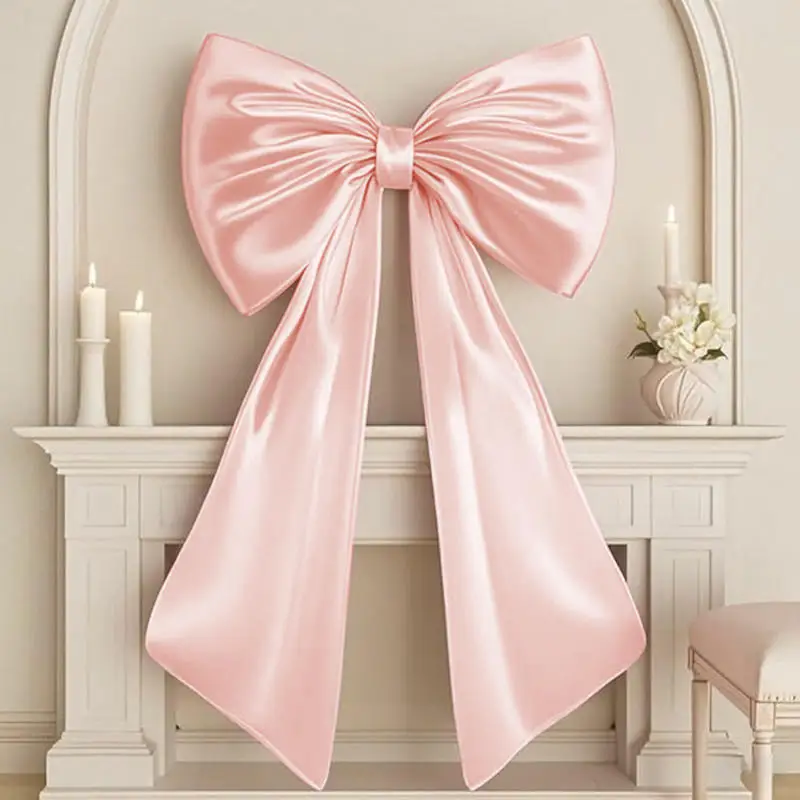 Pink Large Bow Big Coquette Bow For Backdrop Birthday Party Room Wall Decor Coquette Wall Decor Giant Ribbon Tie Hanging Gift