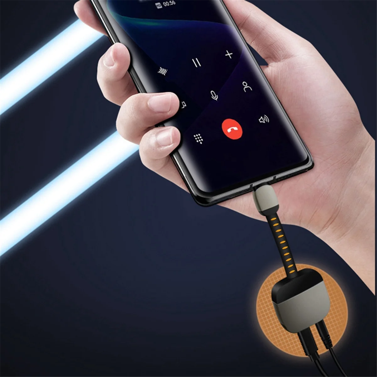 C타입-3.5mm 잭 헤드폰 어댑터, C타입 스플리터, 2-in-1 Hifi 오디오 충전 컨버터, C타입 스마트폰용