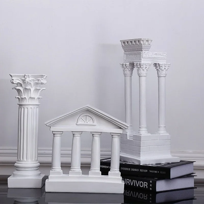 

Architecture Model Roman Column Greek Temple Building Home Decoration European Decorative Plaster Pillar Resin Sculpture