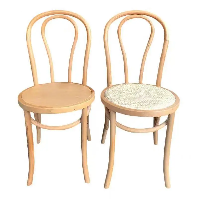 Nordic Solid Wood Dining Chair Cafe Hotel Home Leisure Back Medieval Sonet Chair French Retro Rattan