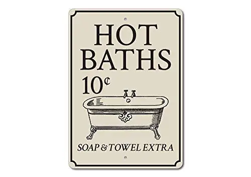 

Raul Moody Tin Sign Vintage Metal Sign Hot Baths Sign, Hot Baths, Bath Tub Sign Bath Lover Sign Man Cave Decorative Aluminum Sig