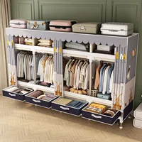Armoire en tissu pliable Portable surdimensionnée pour chambre à coucher, organisateur de vêtements en toile pliante, support de placard pour vêtements 1