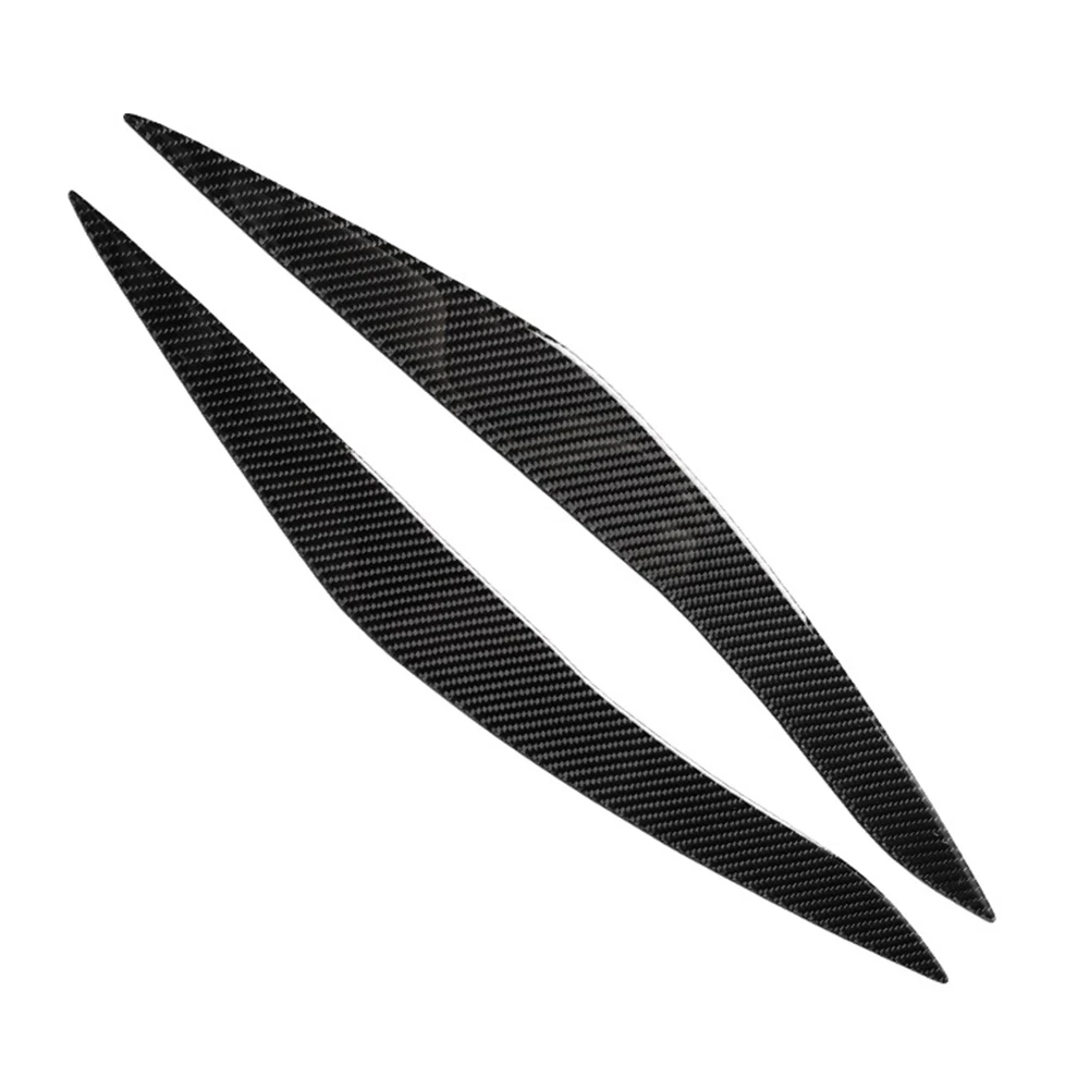 

Headlight Eyebrow Eye Lid Cover Trim Easy To Install Eyelid Sport Cover Trim Stickers 2PCS Black Cabon Fiber Decor