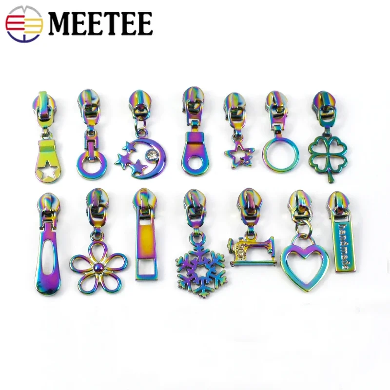 5Pcs 5# Colored Zipper Sliders for Nylon Zippers Bag Jacket Purse Pockets Zips Repair Kits Replacement DIY Sewing Accessories, zipper repair kit,zipper pullers,zipper sliders,zipper heads,zipper accessories