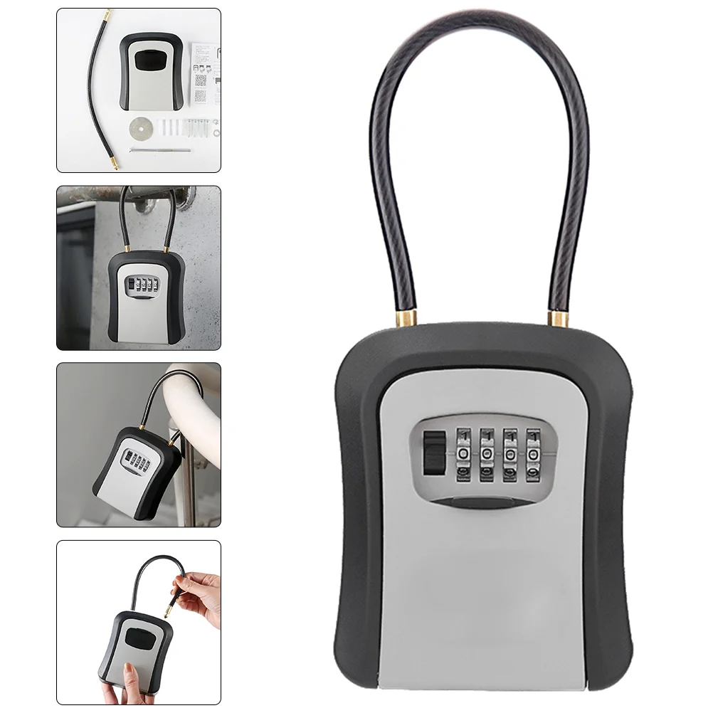 

Box Lock Keys Code Outdoor Wall Key House Hanging Mount Safe Password Outside Hooks Security Storage Tool Combination Case