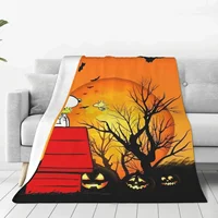 Halloween Halloween Snoopy Soft Warm Blanket Miniso Picnic Plush Throw Blanket Couch Chair Flannel Bedspread Sofa Bed Cover 2