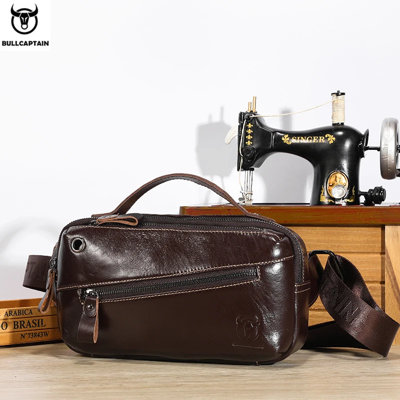 Мужская поясная сумка BULLCAPTAIN из натуральной кожи