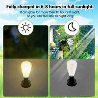 Base de lampe solaire avec ampoule LED, remplacement de lumières solaires, Anto On & Off, décoration d'ambiance, support de lumière pour jardin extérieur 3