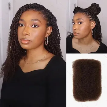 QR Brazilian Remy Hair Afro kinky Curly Bulk Human Hair For Braiding 1 Bundle 50g/pc Natural Color Braids Hair No Weft US SHip 1